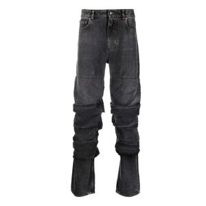 Y/Project Multi Cuff‎ Layered Jeans Evergreen Unisex Gray Black Size 30